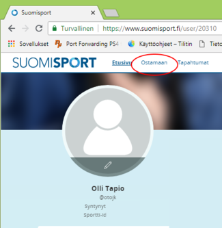 1/7: OJK:n jäsenmaksu maksetaan SuomiSport profiilissa valinnalla ”Ostamaan”.